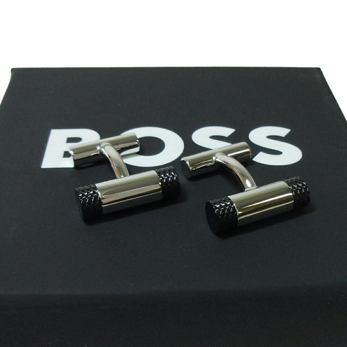 ヒューゴボス HUGO BOSS カフスリンク カフリンク カフリンクス 円柱 金管楽器 メンズ B-CILINDER2-CUF 黒いこと