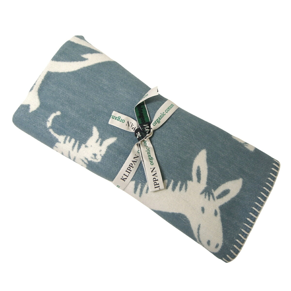 【楽天市場】KLIPPAN クリッパン コットンブランケット ミニブランケット ひざ掛け FARM farm ファーム 農園 動物 ブルー 綿