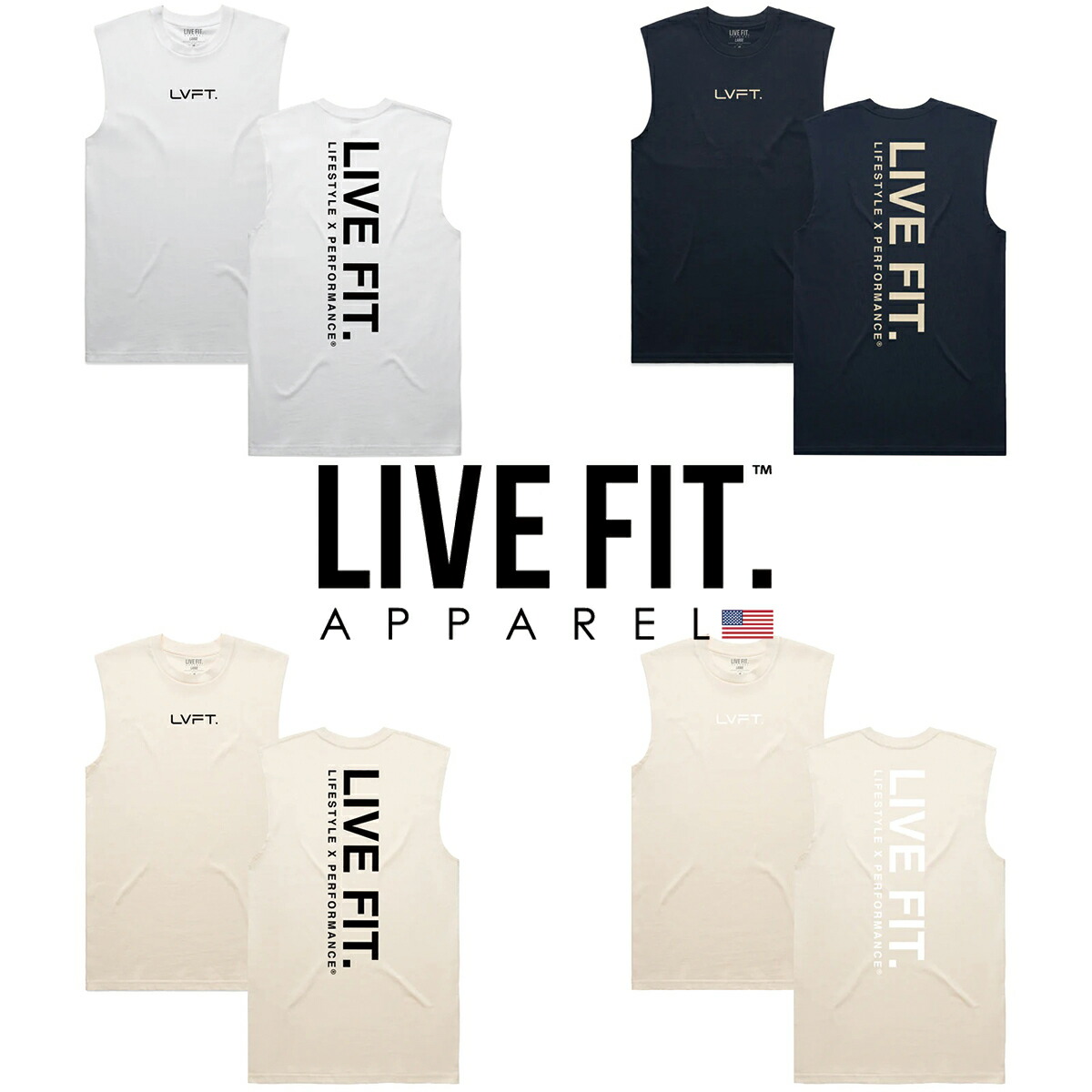 【XXXL】LIVE FIT. メンズ タンクトップ ブラック レッド LVFT 海外発送】LIVE FIT Crossover Jersey タンクトップ