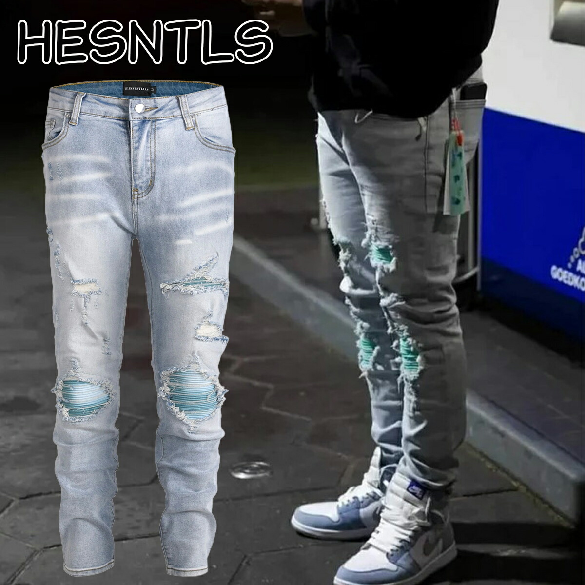 楽天市場】HESNTLS ジーンズ デニム Knife Distressed Denim ミッドウェイトソフトストレッチデニム パンツ ボトムス メンズ  ユニセックス 正規品[衣類] ユ00572 : WILLS