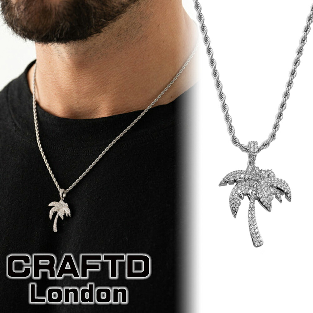 CRAFTD London ネックレス ICED PALM TREE PENDANT SILVER ヤシの木 メンズ クラフトロンドン シルバー ゴールド 銀 金 淡水 パール 真珠 人気[アクセサリー] ユ00582