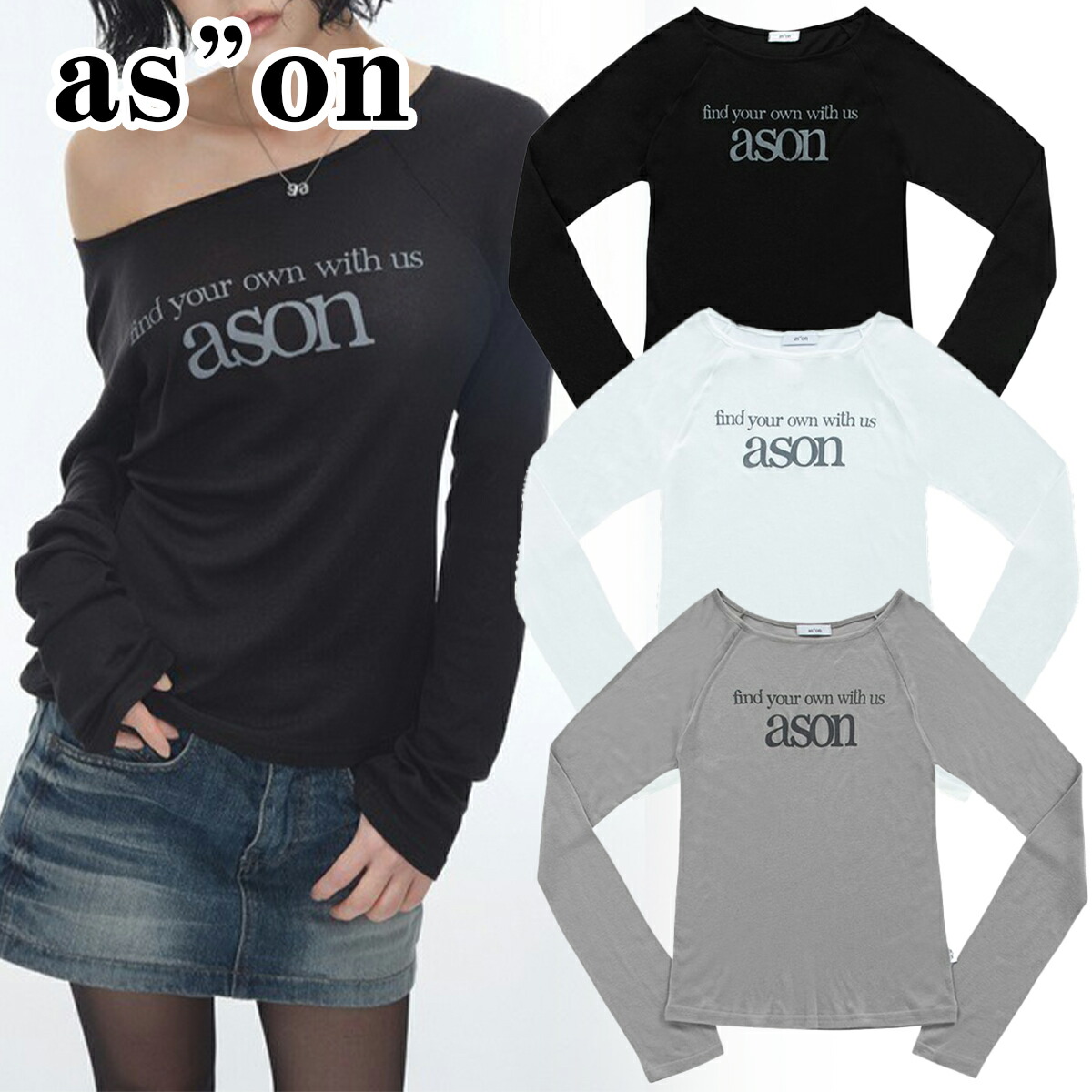 楽天市場】as”on アズオン ロンティー Tシャツ カットソー