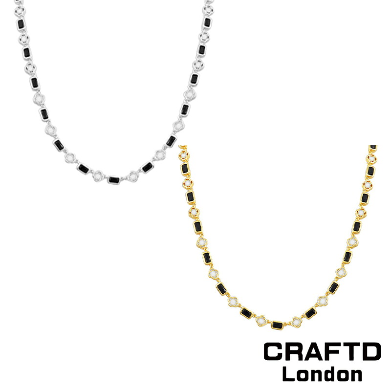 CRAFTD London ネックレス ONYX GEMSTONE CLOVER NECKLACE SILVER GOLD メンズ クラフトロンドン シルバー ゴールド 銀 金 18Kゴールド 人気 [アクセサリー] ユ00582｜WILLS