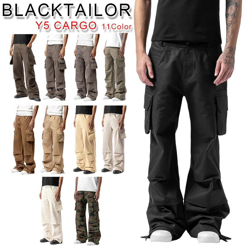 BLACKTAILOR カーゴパンツ ブラックテイラー Y5 CARGO 11Color ジョガーパンツ 表どおり 韓国 流行り物 裾ジップ 伸ばすこと メンズ ユニ一発やる [御召しもの] ユ00582