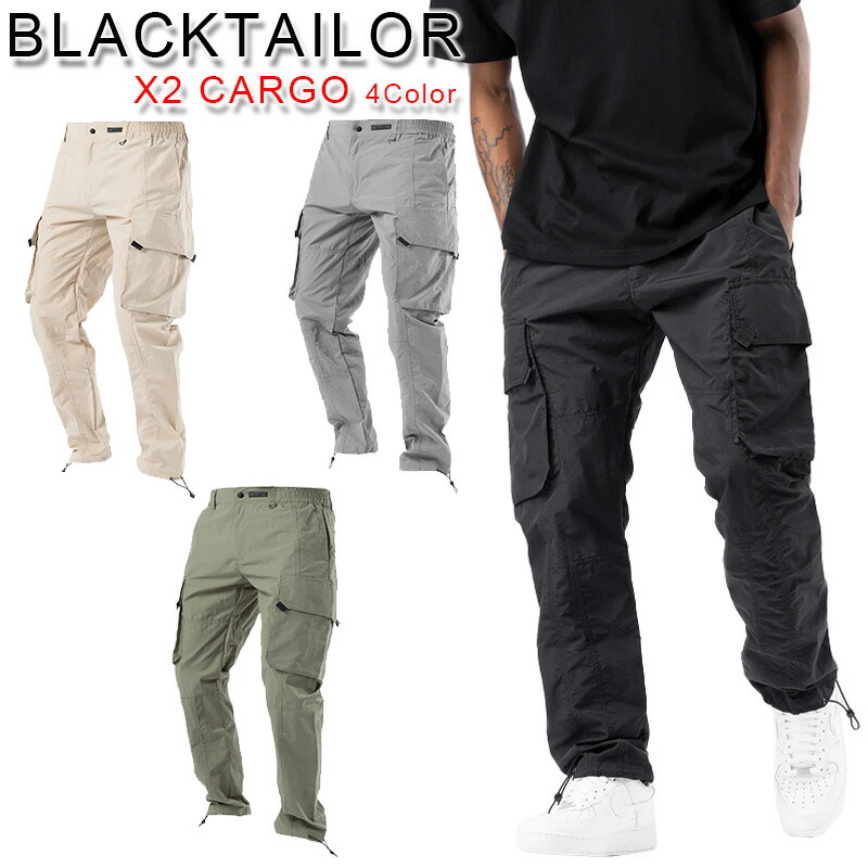 BLACKTAILOR カーゴパンツ ブラックテイラー X2 CARGO 4Color ジョガーパンツ 表どおり 韓国 流行り物 裾ジップ 伸ばすこと メンズ ユニ一発やる [お召しもの] ユ00582