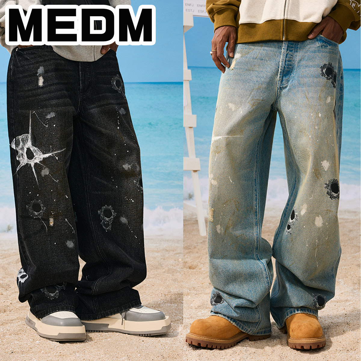 送料関税込み[M.E.D.M]デニム・ジーパン★日本未入荷★新作★ Amazon | [MR. ENJOY DA MONEY] 10%OFF！定価20680円→18600円