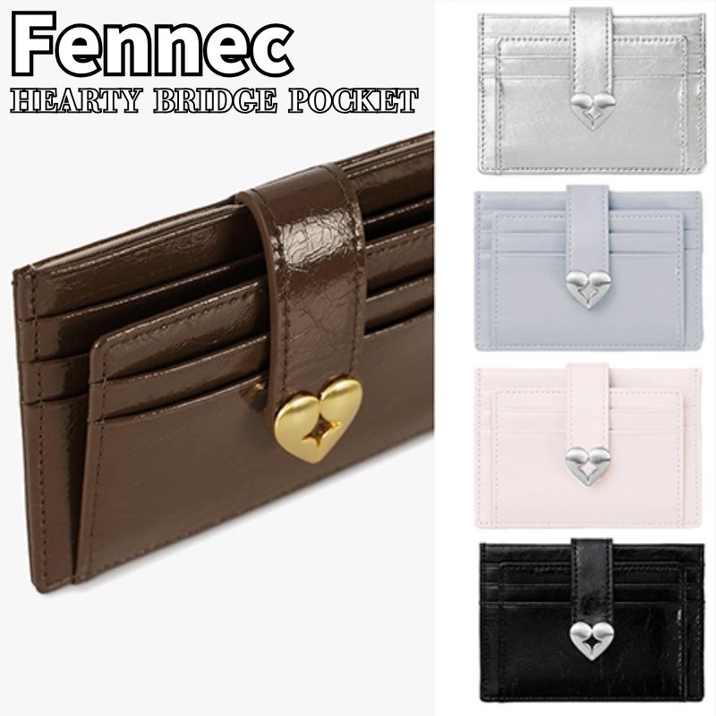 Fennec 歌留多入れもの フェ素っ首 折りたたみ HEARTY BRIDGE POCKET ハート形 衣嚢 ウォレット 名刺入れ 韓国 レディース  置き目品 ユ00582