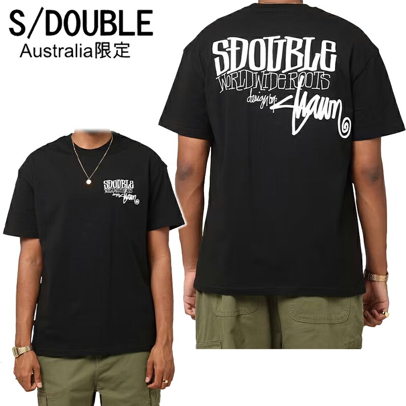 M】S/Double エスダブル Tシャツ 紺 ネイビー メンズ 海外限定