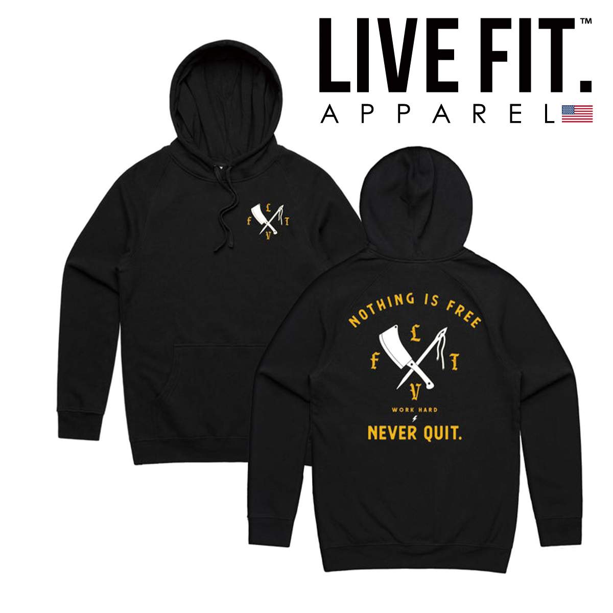 【楽天市場】LIVE FIT リブフィット パーカー LVFT FLAG HOODIE 