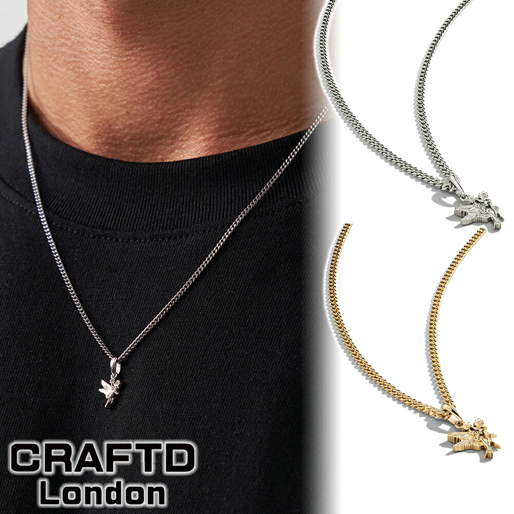 CRAFTD London ネックレス SWALLOW ＆ ROSE SILVER GOLD メンズ クラフトロンドン シルバー ゴールド 銀 金 18Kゴールド 人気 [アクセサリー] ユ00582