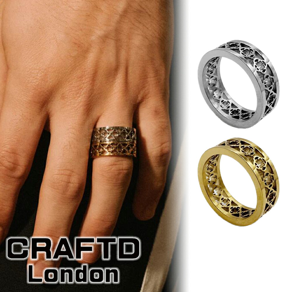 CRAFTD London クラフトロンドン CLOVER BAND RING 指輪 リング ゴールド シルバー メンズ 18kゴールド 金 銀 人気[アクセサリー] ユ00582
