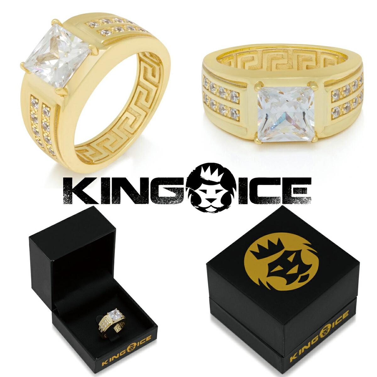 King Ice(キングアイス) ☆ TRILLION-CUT SIGNET RING 2色 