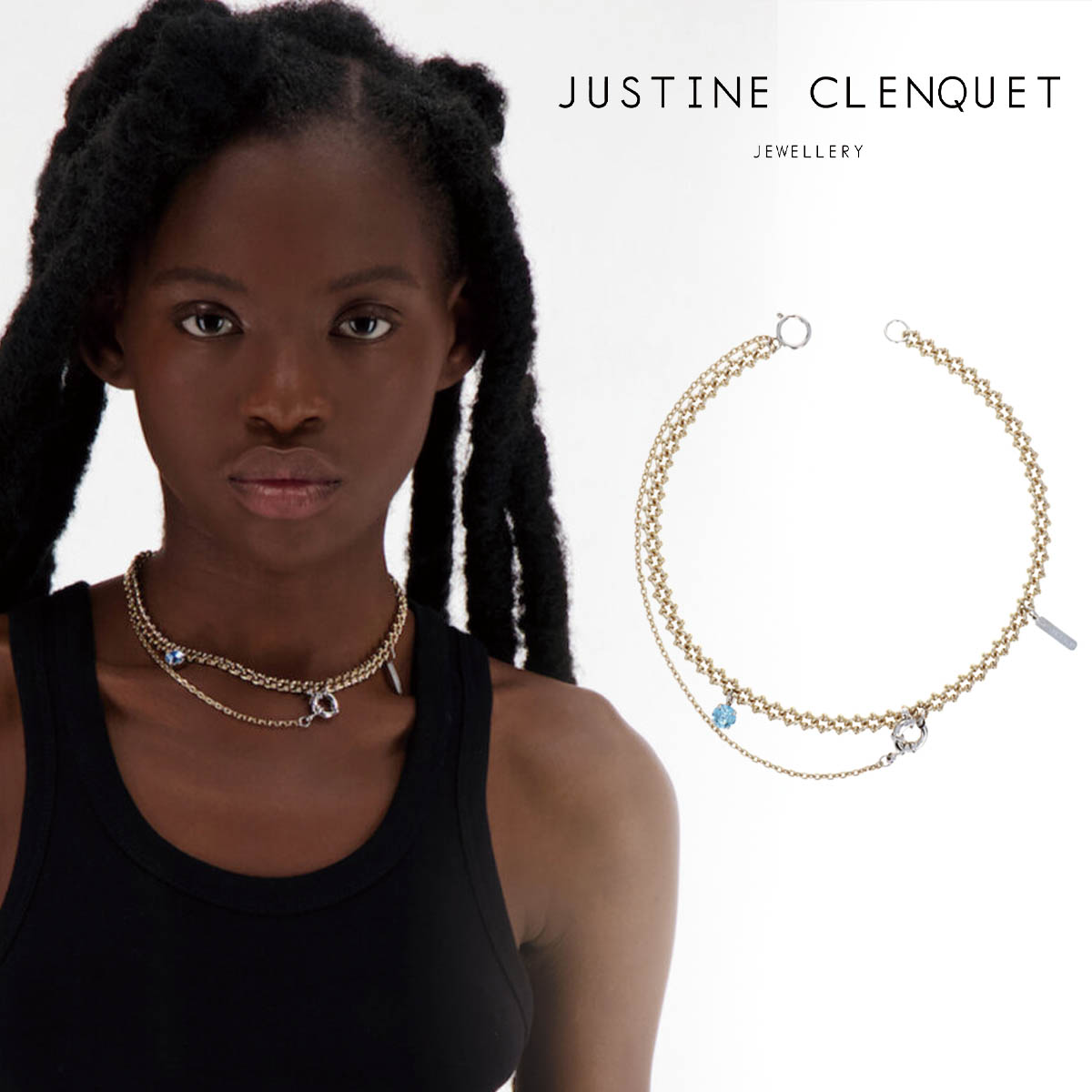 国内発 Justine Clenquet ナンシーパラジウム 2way チョーカー 国内発 Justine Clenquet ナンシーパラジウム 2way チョーカー