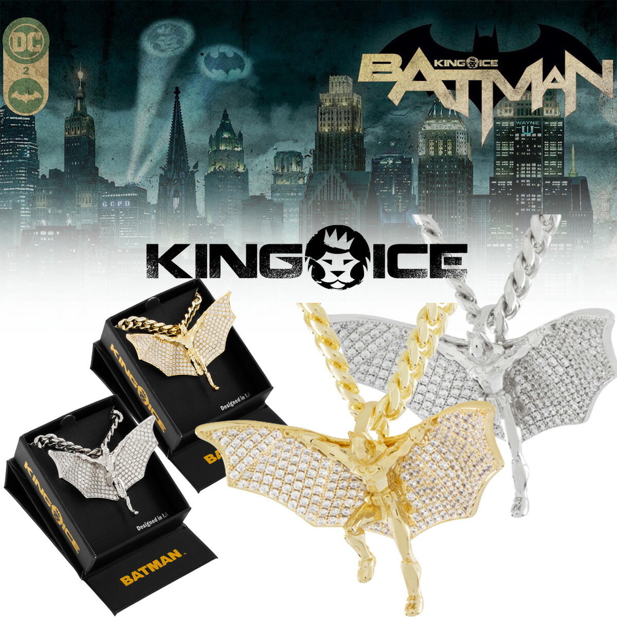 楽天市場】KING ICE キングアイス ネックレス チェーン DUAL UZI ANGEL NECKLACE 14kゴールド 金 シルバー メンズ  人気[アクセサリー] ユ00582 : WILLS