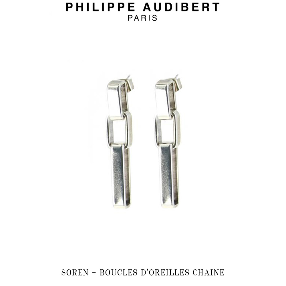 フィリップ オーディベール Philippe Audibert SOREN BOUCLES DOREILLES CHAINE ソレン シルバーメタル 2個セット ピアス PhilippeAudibert レディース[アクセサリー]｜WILLS