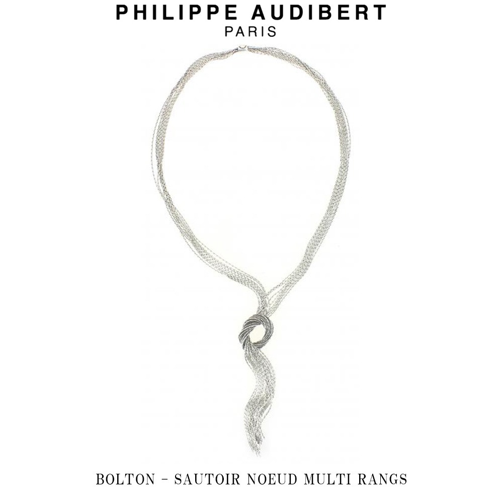 フィリップ オーディベール Philippe Audibert BOLTON SAUTOIR NOEUD MULTI RANGS ボルトン ネックレス ペンダント シルバーメタル PhilippeAudibert レディース [アクセサリー]｜WILLS