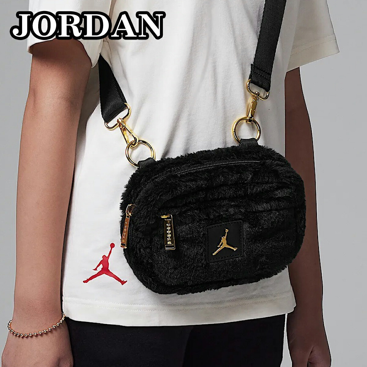 Jordan ブラック ショルダーバッグ チェック柄 バッグ