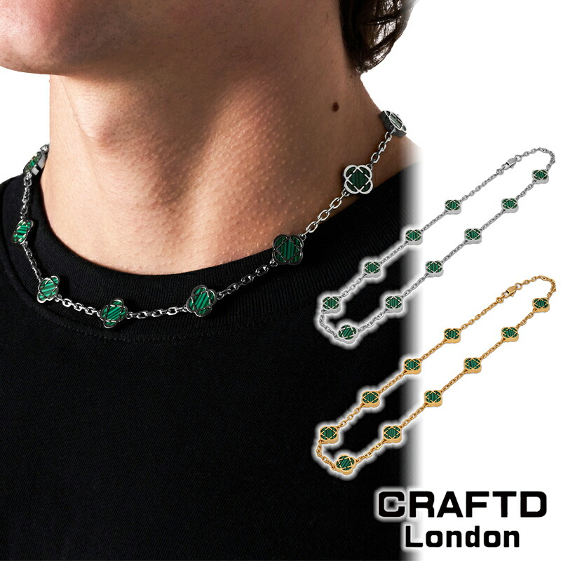 楽天市場】CRAFTD London ネックレス ONYX CLOVER STONE