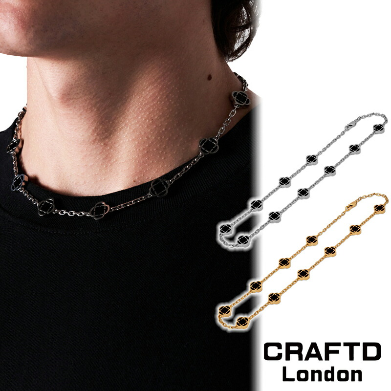 楽天市場】CRAFTD London ネックレス MALACHITE CLOVER STONE