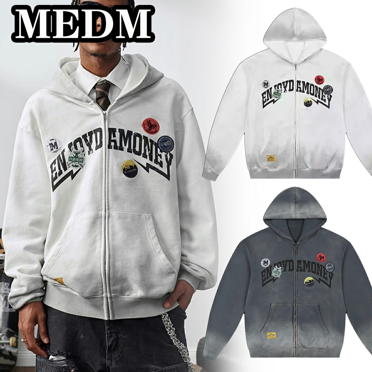 楽天市場】MEDM フルジップ パーカー ミスターエンジョイダ 楽天市場】MEDM フルジップ パーカー ミスターエンジョイダ