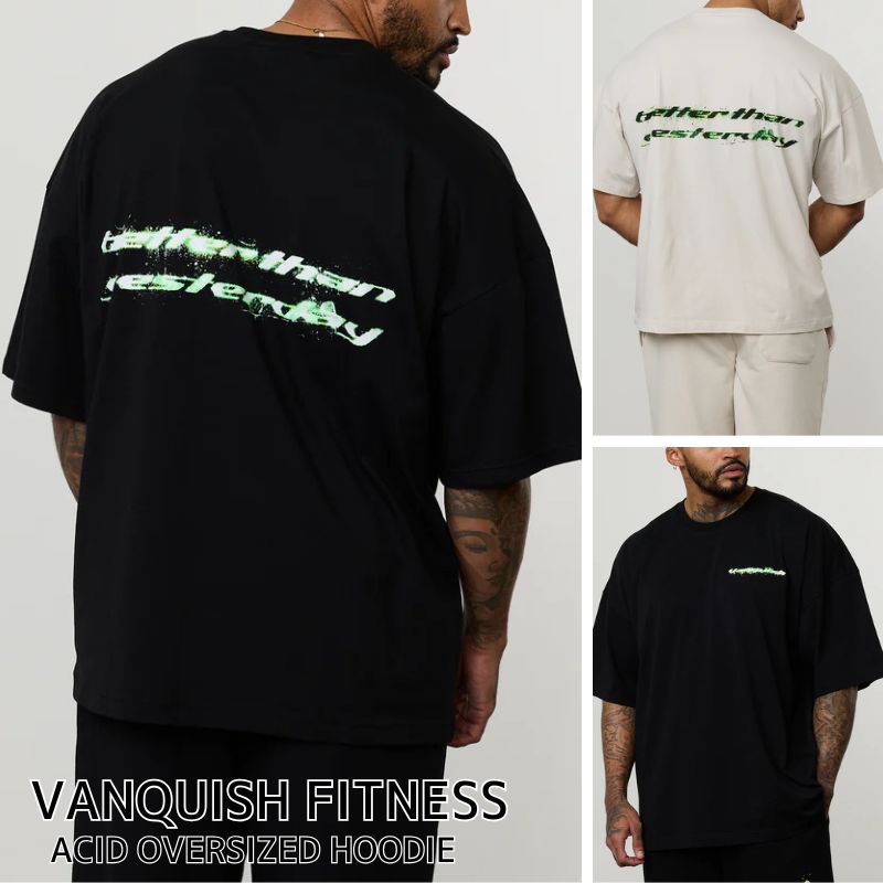ヴァンキッシュ フィットネス 半袖 Tシャツ VANQUISH FITNESS ACID OVERSIZED T SHIRT メンズ 筋トレ ジム ウエア スポーツ 正規品 [衣類] ユ00582