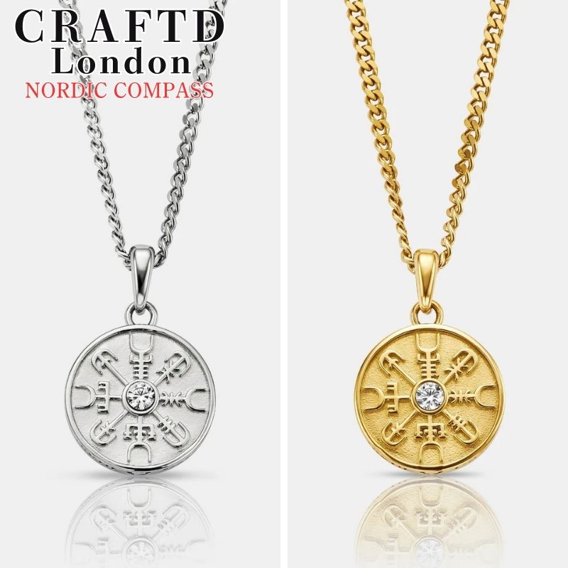 CRAFTD London ネックレス クラフトロンドン NORDIC COMPASS ノルディック コンパス SILVER GOLD シルバー ゴールド 銀 金 18Kゴールド メンズ アクセサリー ギフト 人気 贈り物 [アクセサリー] ユ00582｜WILLS
