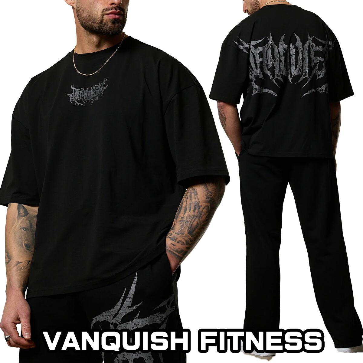 ヴァンキッシュVanquishxDT Lift Heavy Black Oversized T Shirt Vanquish Essential Black Oversized T Shirt