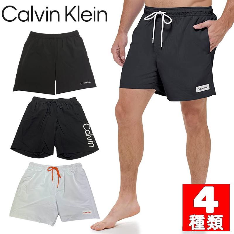 【楽天市場】カルバンクライン 水着 メンズ Calvin Klein サーフパンツ ブラック ホワイト ロゴ 海パン ボードショーツ スイム