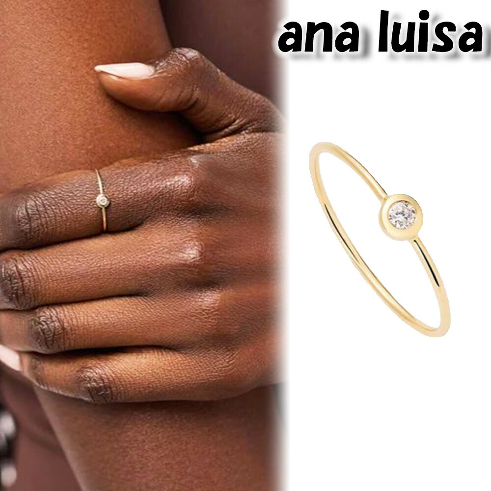 ana luisa アナルイサ リング 指輪 10K SOLID SOLO DIAMOND STACKING RING Solid Yellow Gold ゴールド 金 低刺激性 アクサセリー 誕生日 プレゼント ギフト 贈り物 お祝い パーティー 結婚式 二次会 人気