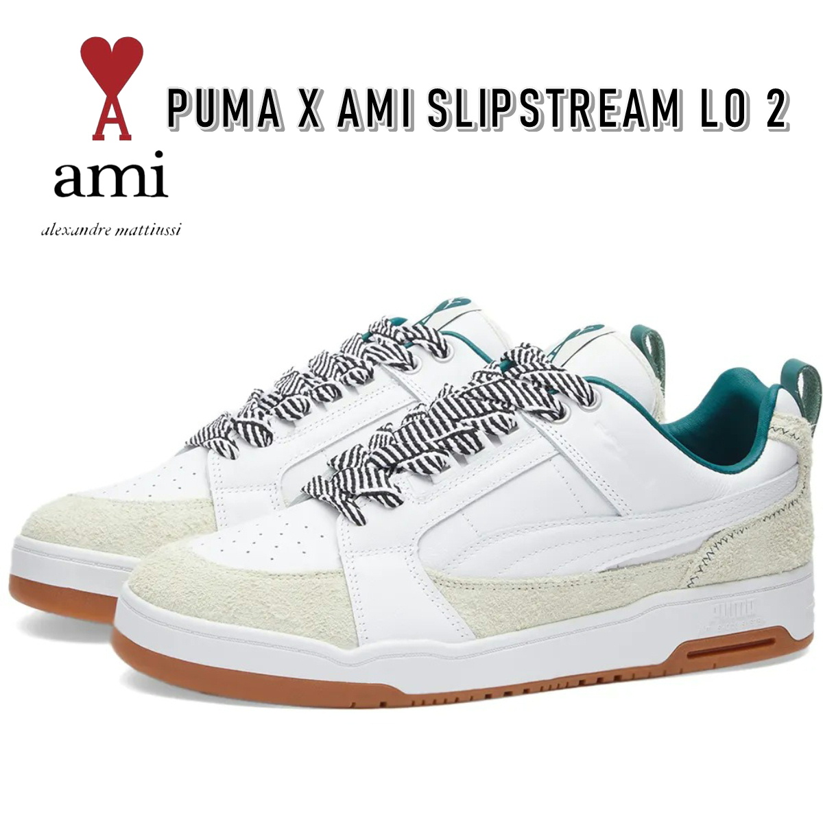 白 フリル付 【完売品】︎PUMA×AMI✿SLIPSTREAM LO2 | dizmekaro.com