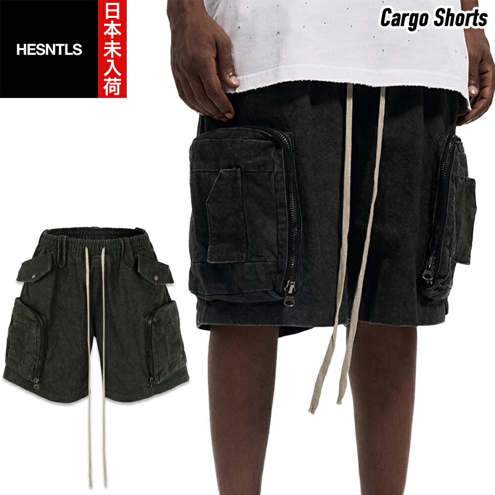 HESNTLS カーゴショーツ Cargo Shorts ウォッシュド 二分の一ズボン下 日本未入荷 エッセンシャルズ メンズ ユニ一発やる UK せん孔機 表どおり 置き目品[御召しもの] ユ00572