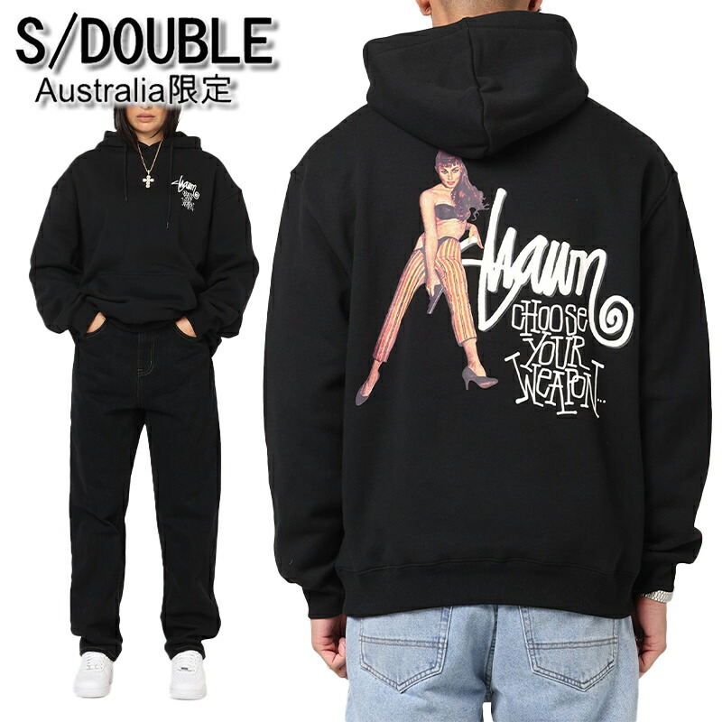 エスダブル パーカー 金押さえる S/DOUBLE Choose Your Weapon Hoodie 長袖 黒いこと ロゴタイプ 表どおり メンズ レディース ユニ一発やる 定め事品 [御召しもの] ユ00572