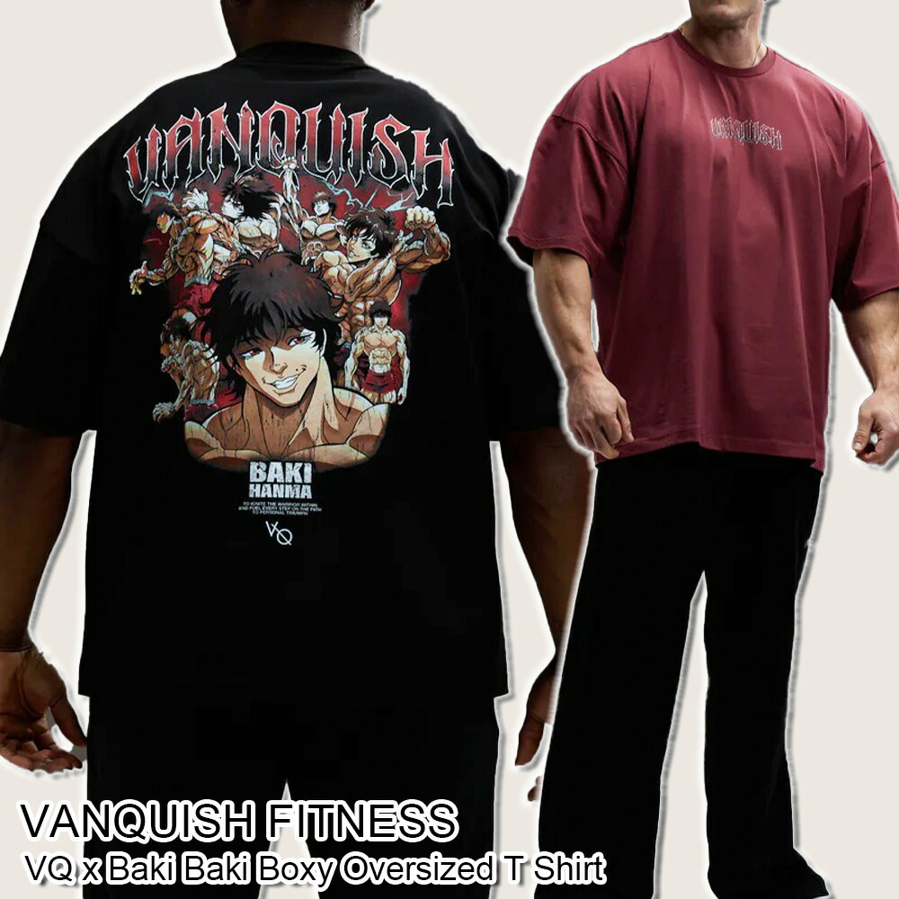 ヴァンキッシュ 相応うネス 半袖 ティーシャツ 刃牙 共同研究 VANQUISH FITNESS VQ x Baki Boxy Oversized T Shirt メンズ 筋トレ 体育館 御召しもの 運動競技 定め事品 [御召しもの] ユ00582