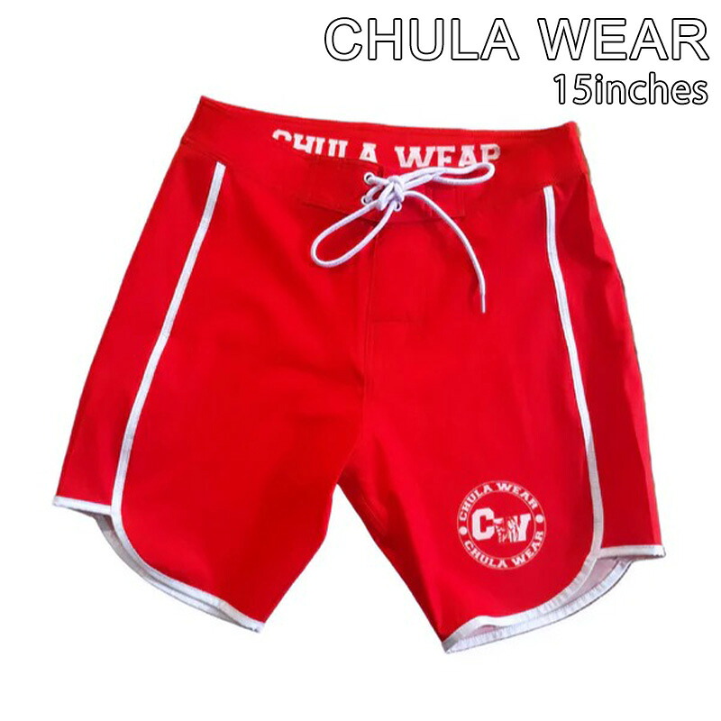 チュラウェア サーフパンツ CHULA WEAR ステージ ショーツ 水着 Redz 15inches ハーフパンツ 短パン フィジーカー 大会 メンズ 筋トレ ジム ウエア 正規品[衣類]ユ00582
