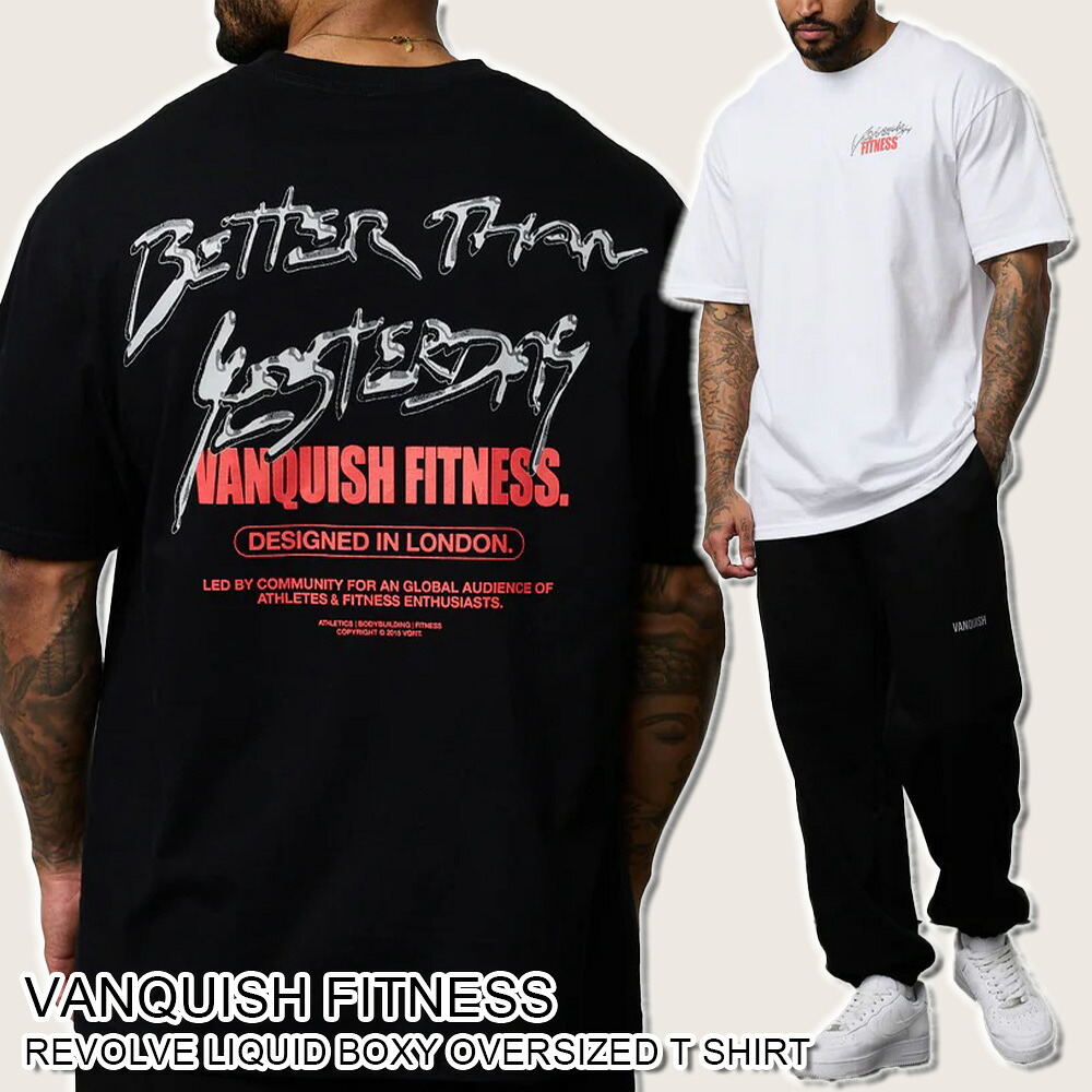 ヴァンキッシュ フィットネス 半袖 Tシャツ VANQUISH FITNESS REVOLVE LIQUID BOXY OVERSIZED T SHIRT メンズ 筋トレ ジム ウエア スポーツ 正規品 [衣類] ユ00582