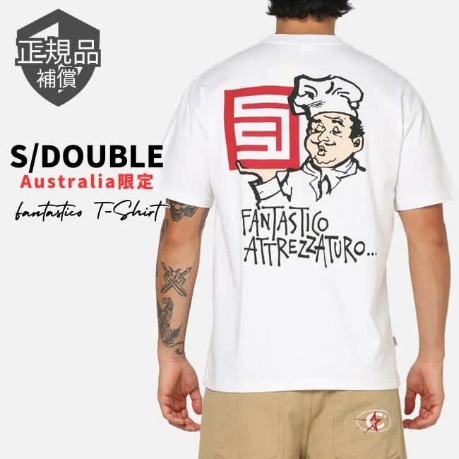 エスダブル Tシャツ AU限定 S/DOUBLE Fantastico T-Shirt 半袖 White ホワイト ロゴ ストリート メンズ レディース ユニセックス 正規品 [衣類] ユ00582