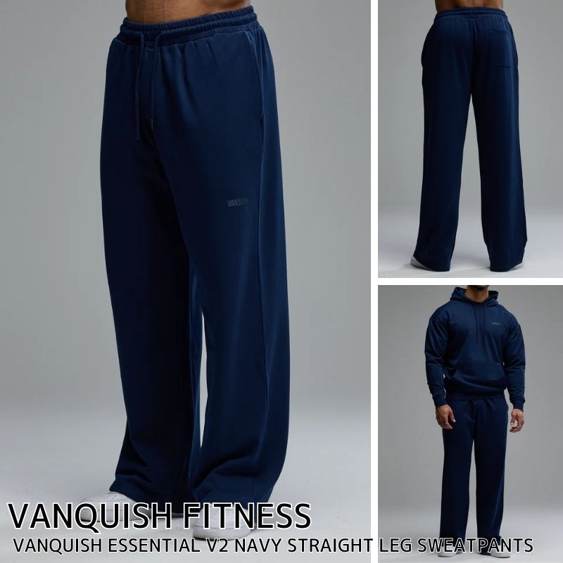 ヴァンキッシュ フィットネス パンツ VANQUISH FITNESS ESSENTIAL V2 NAVY STRAIGHT LEG SWEATPANTS スウェットパンツ メンズ 筋トレ ジム ウエア スポーツ フィットネス 正規品[衣類] ユ00572