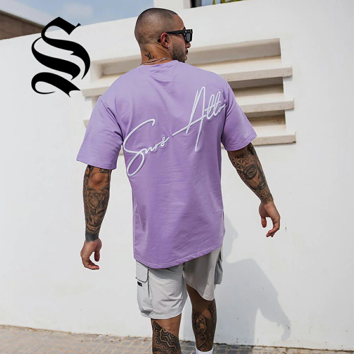 【New】SINNERS ATTIRE Resort Palm T シャツ 2色 Sinners Attire Black Resort Palm Tee