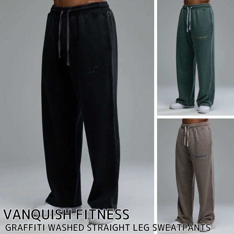 ヴァンキッシュ フィットネス パンツ VANQUISH FITNESS GRAFFITI WASHED STRAIGHT LEG SWEATPANTS スウェットパンツ メンズ 筋トレ ジム ウエア スポーツ フィットネス 正規品[衣類] ユ00572
