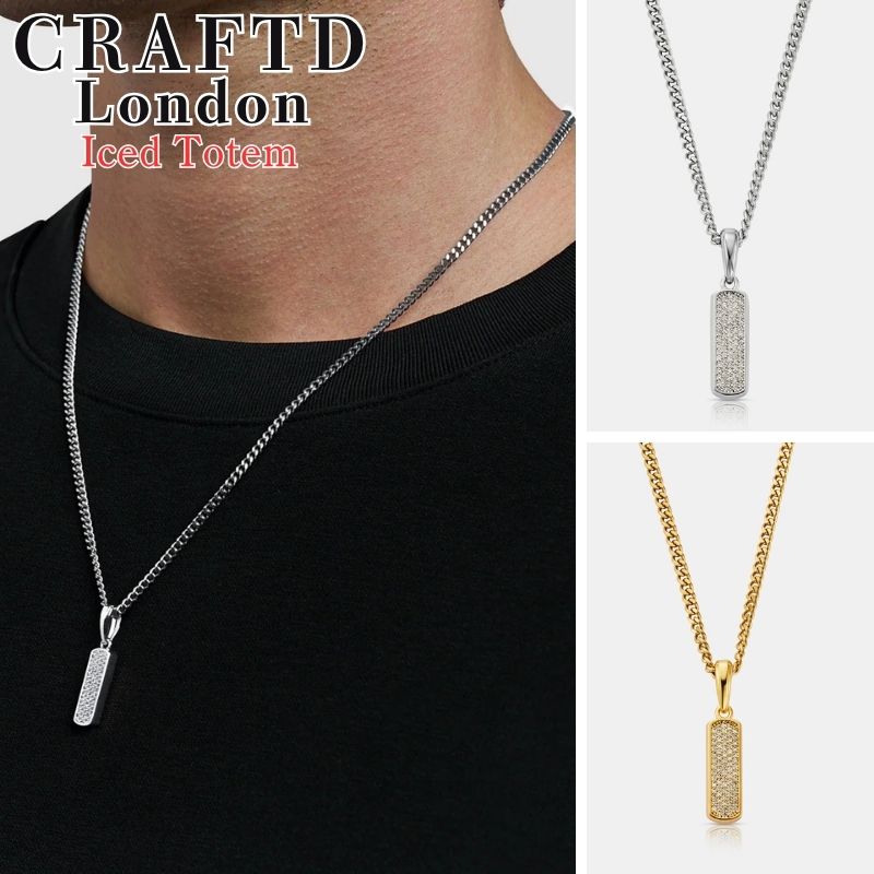 CRAFTD London 頸飾り 手工芸品英国の首都 ICED TOTEM 酸 トーテム SILVER GOLD しろがね色 ゴールド 銀 金 18Kゴールド メンズ 添え物 差し上げ物 一般受け 差し上げ物 [添え物] ユ00582