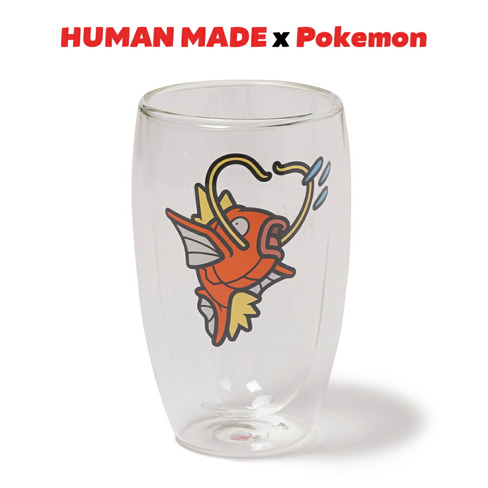 HUMAN MADE ポケモン 共同研究 水呑み コイ第一人者 ヒューマンお手伝いさん POKEMON MADE DOUBLE WALL GLASS 450ml ダブルウォールグラス ロゴタイプ メンズ ユニ一発やる 定め事品[御召しもの] ユ00572-2