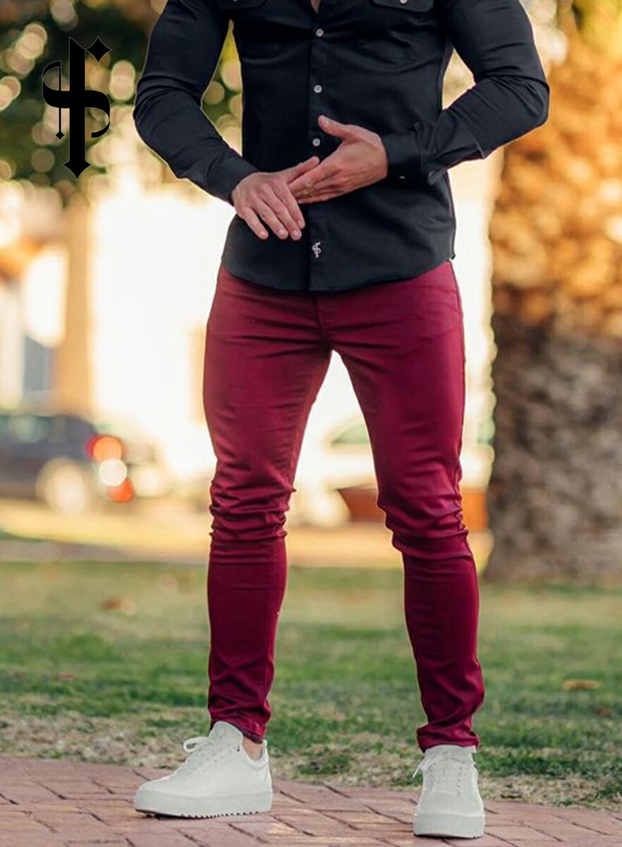 ファザー アンド サンズfather Sons Slim Stretch Burgundy Sateen Trousersスリム ストレッチ パンツ メンズ 筋トレ ジム ウエア スポーツウェア フィジーク イ Csg Com Py