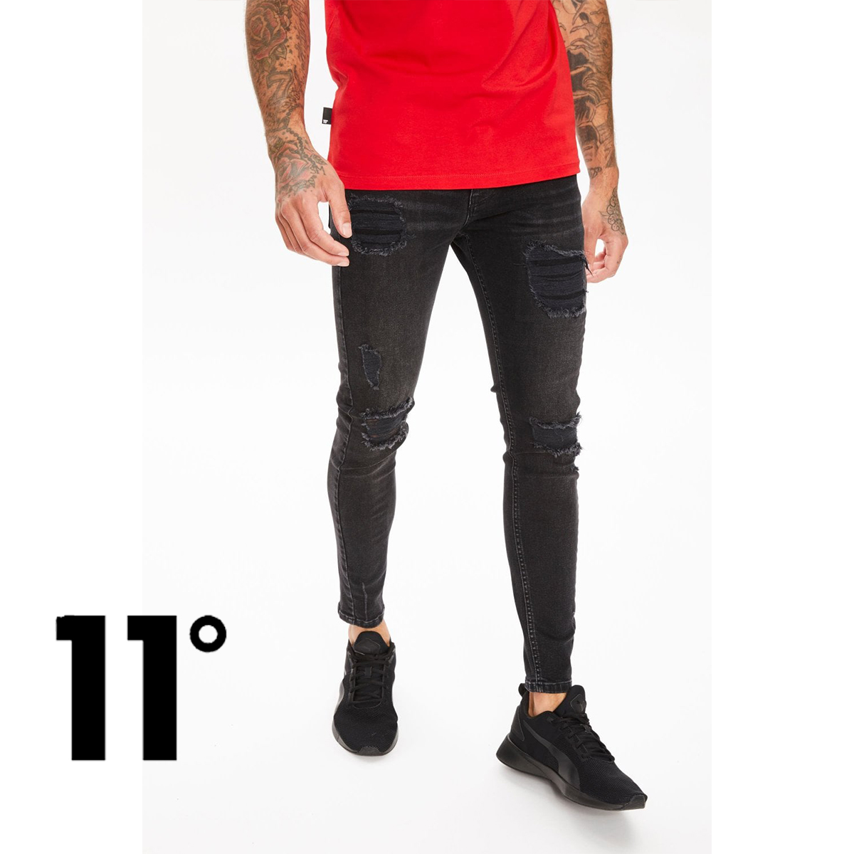 イレブンディグリーズ デニム 11Degrees スキニー ダメージ イレブンディグリーズ デニム 11Degrees スキニー ダメージ