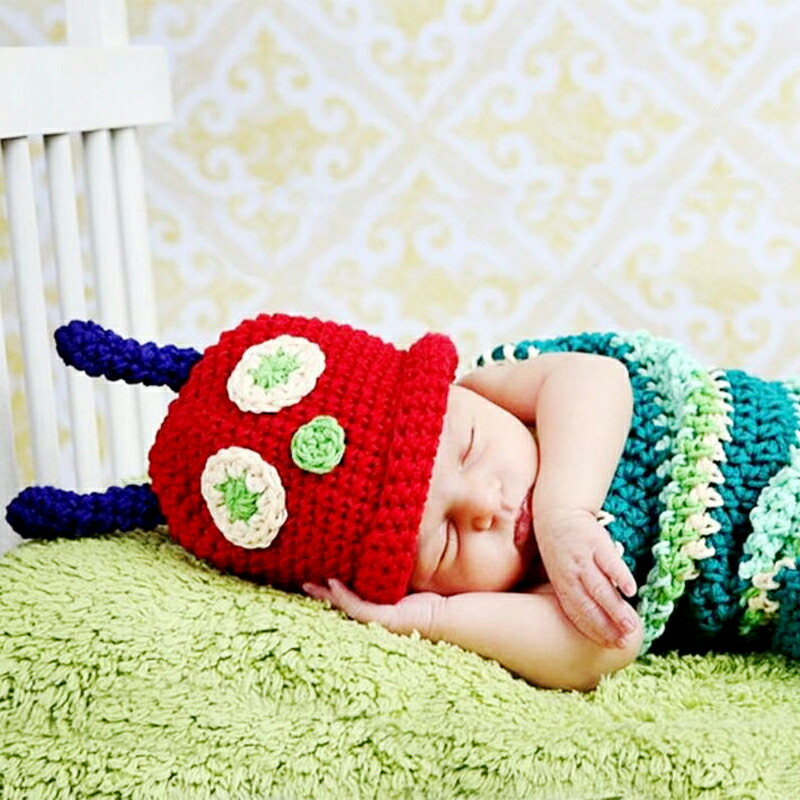 物品 ニューボーンフォト ベビー あおむし ニット 寝相アート 衣裳 仮装 コスチューム 帽子 パンツ セット 写真撮影 記念写真 年賀状 男の子 女の子 新生児 Taibachlibrary Org Uk