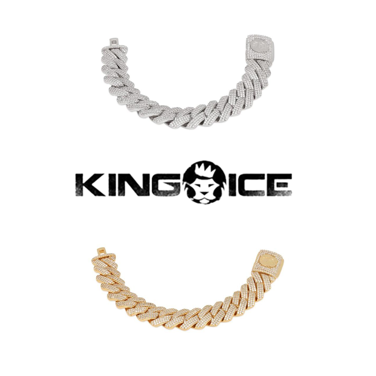 KING ICE キングアイス ブレスレット 18MM ICED DIAMOND CUT MIAMI CUBAN BRACELET 14kゴールド 金  14Kゴールドメッキ ホワイトゴールドメッキ メンズ ブランド 人気 アクセサリー 今年の新作から定番まで！