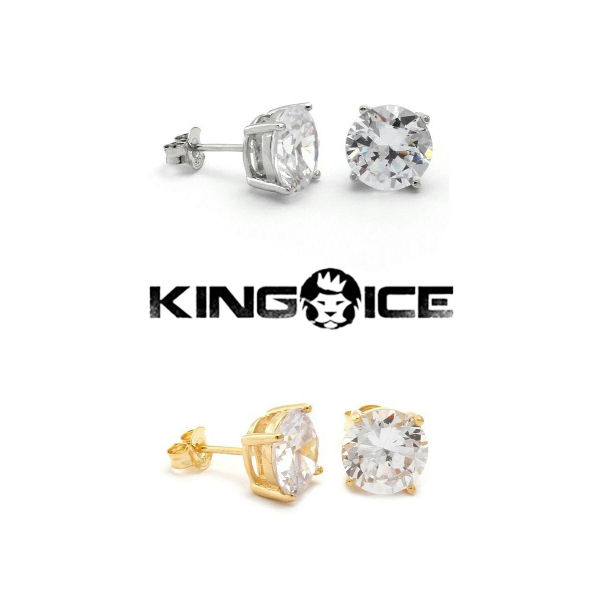 楽天市場】KING ICE キングアイス ピアス 両耳 SOLID 14K ROUND CUT