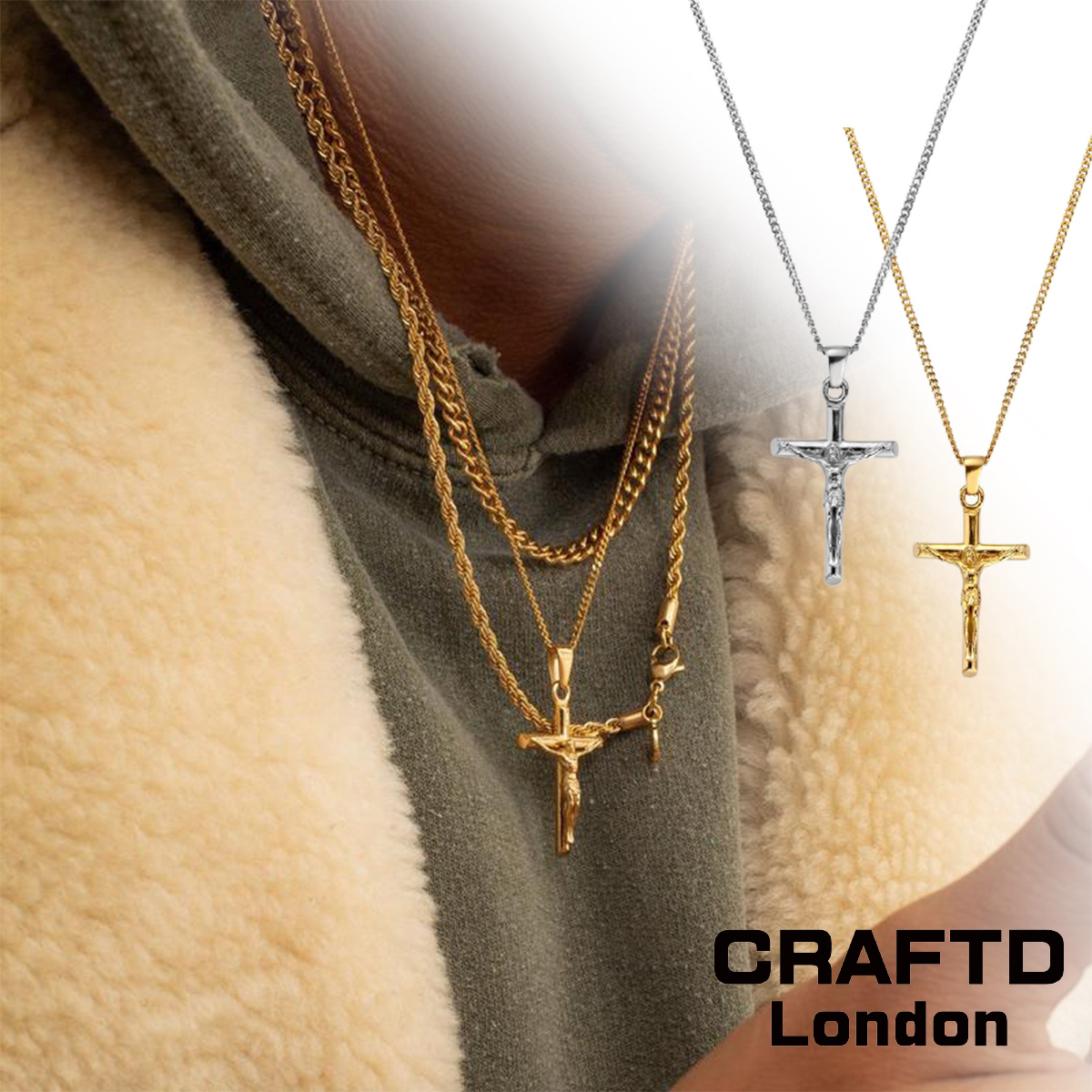 Craftd London クラフトロンドン Crucifix ネックレス ゴールド シルバー メンズ 18kゴールド 金 人気 アクセサリー Fmcholollan Org Mx