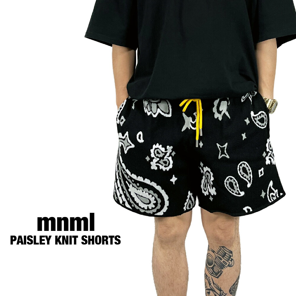 楽天市場】mnml ミニマル ペイズリー ニット ショートパンツ 全3