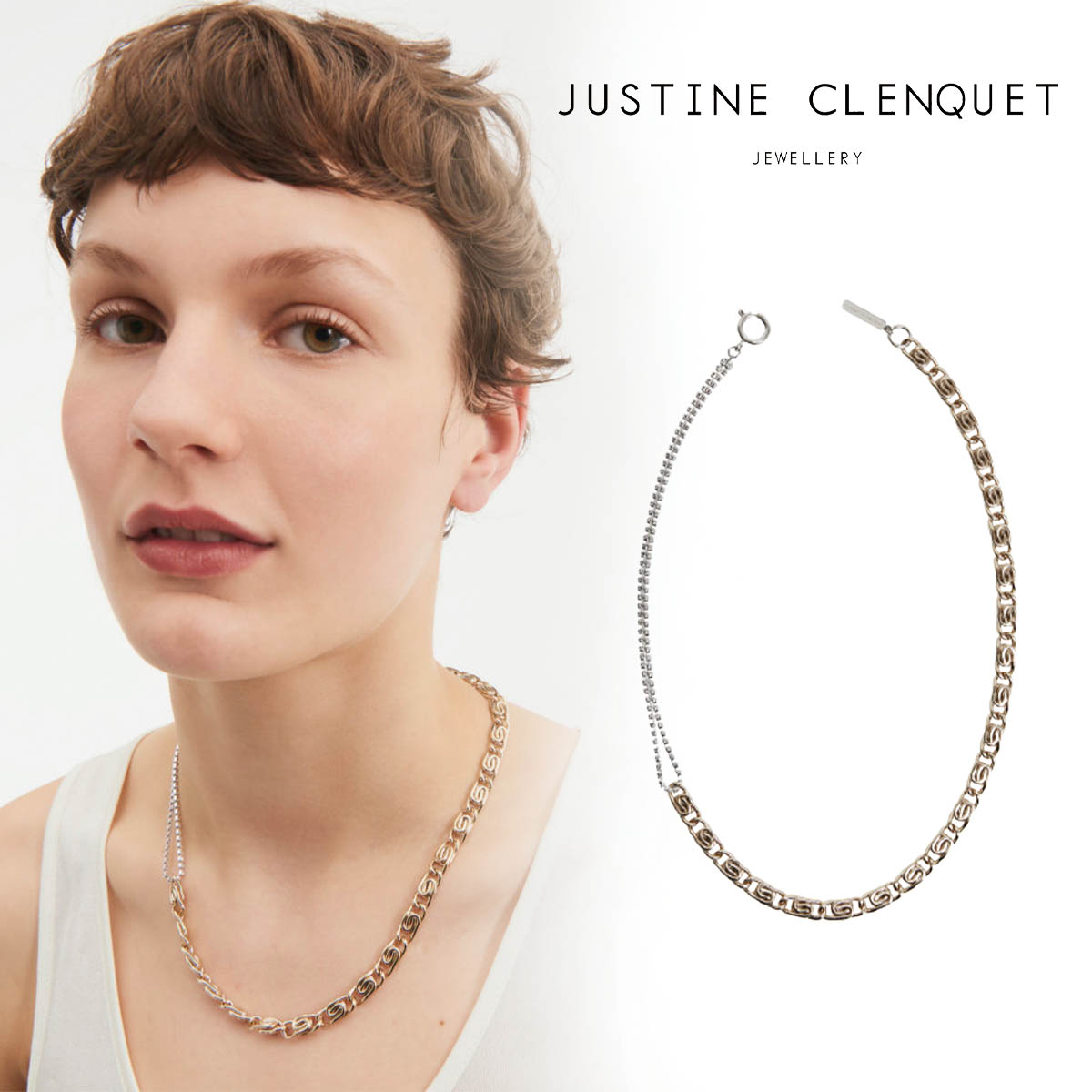 ジュスティーヌクランケ Justine Clenquet ジェイ ネックレス Jay necklace チョーカー パラジウム レディース  メンズ[アクセサリー] | WILLS