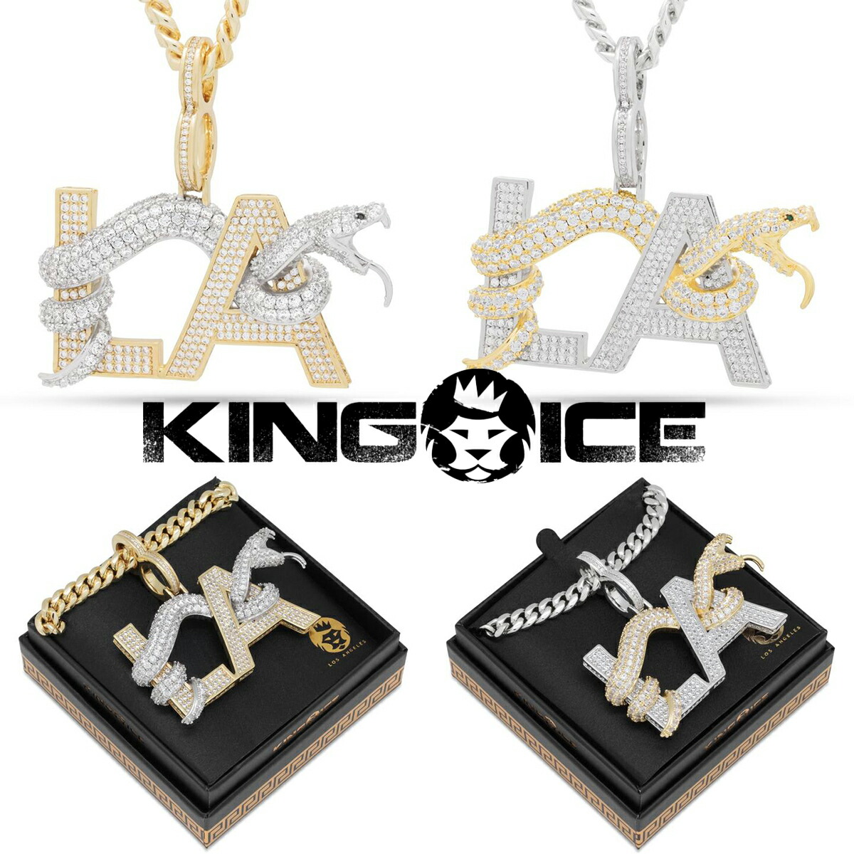 KING ICE キングアイス ネックレス BLACK MAMBA LA NECKLACE チェーン14kゴールド ホワイトゴールド 金 人気[アクセサリー]｜WILLS